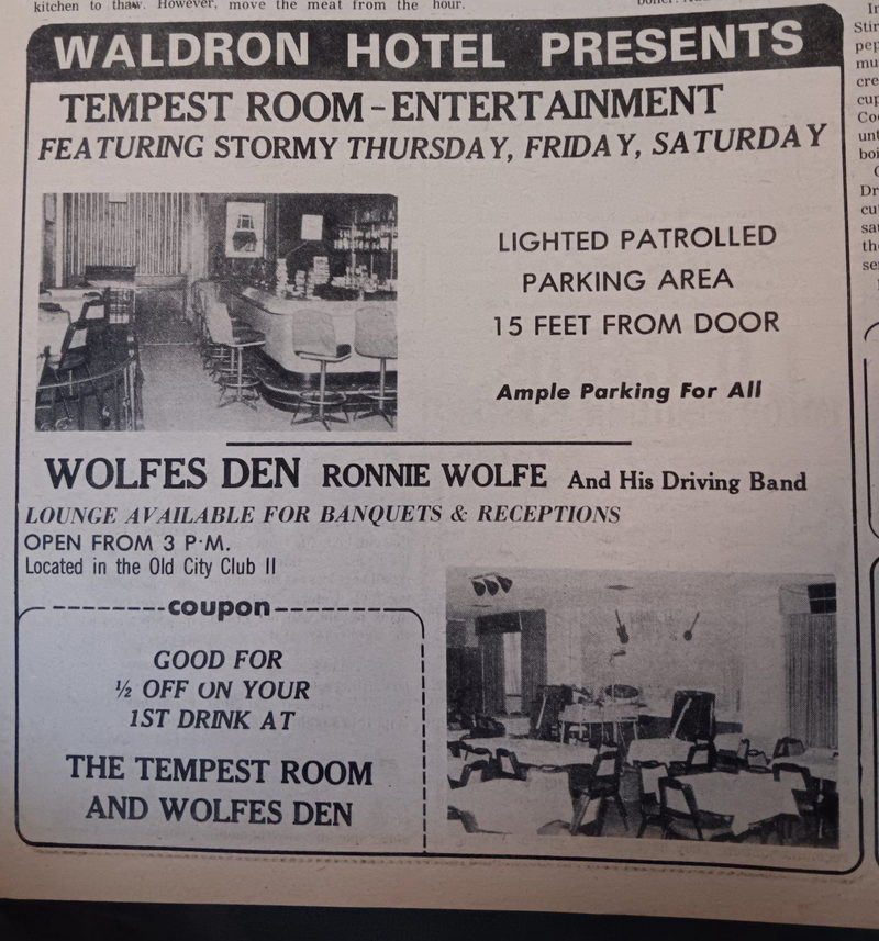 Waldron Hotel - Print Ad (newer photo)